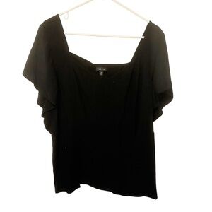 Torrid Plus Size 4X Black‎ Cinched Flutter Sleeve Top